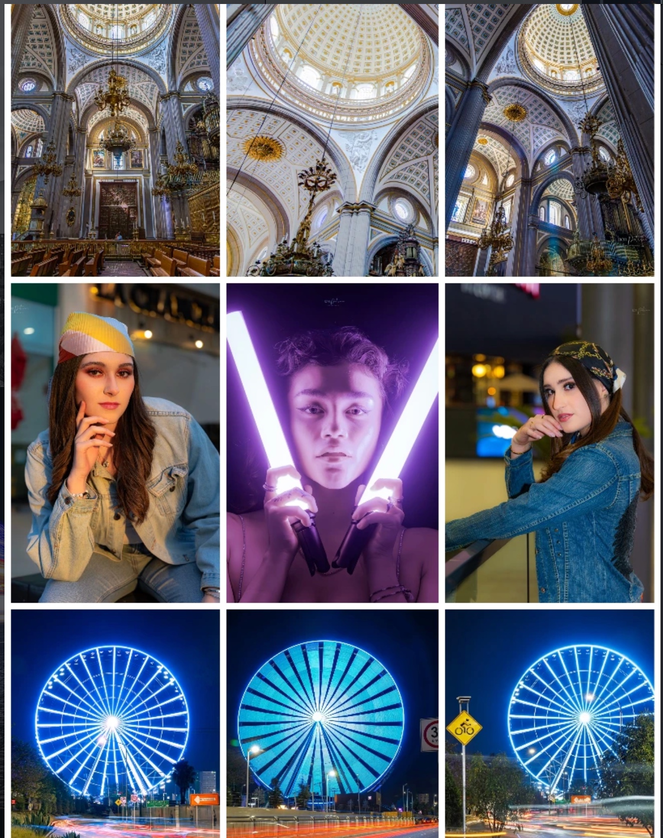 Colección del trabajo fotográfico de Rob Patraca incluyendo arquitectura, retratos y paisajes urbanos